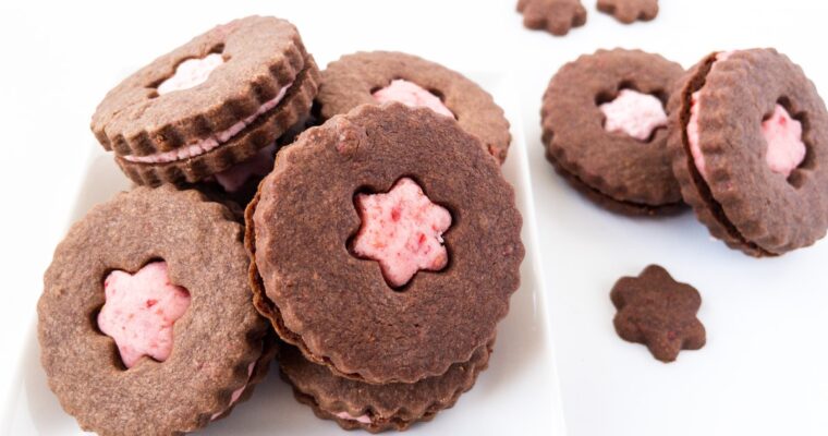 Double Chocolate Strawberry Sandwich Cookies